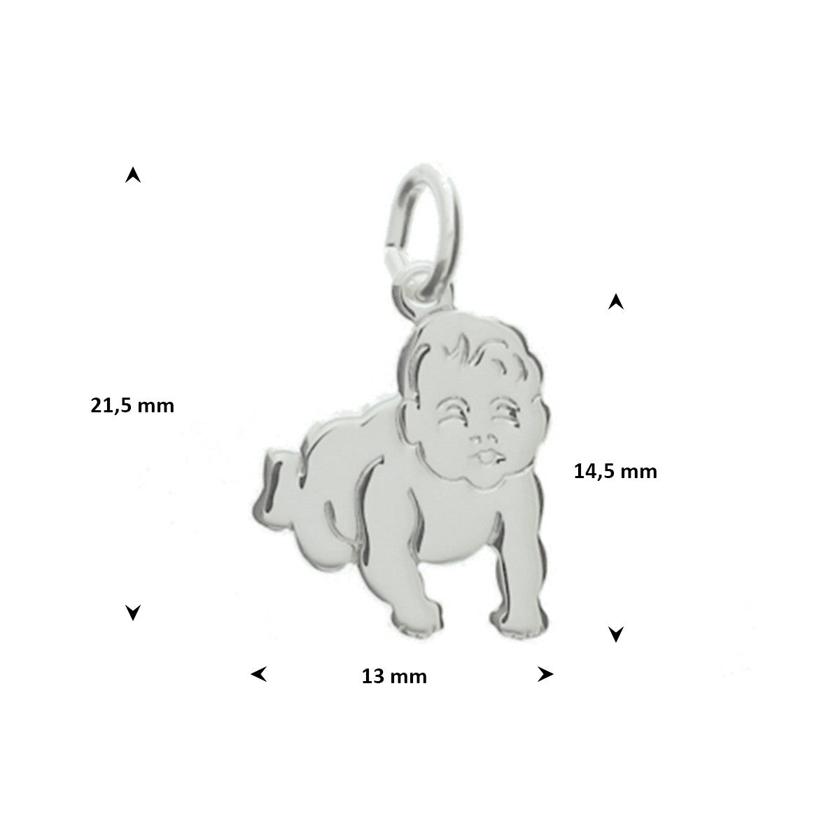 Hanger baby 14,5 mm gerhodineerd zilver – 1329912