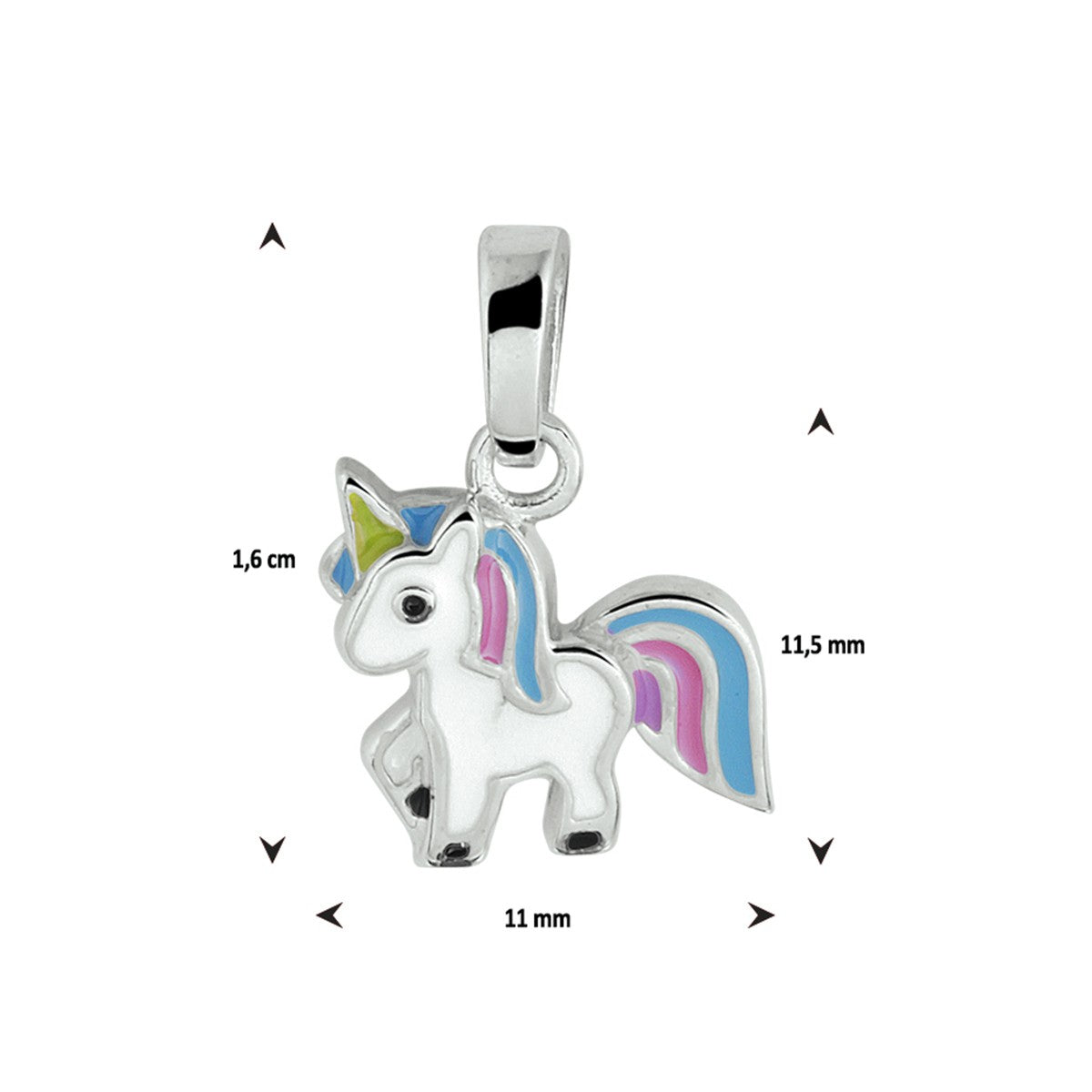 Fantasy Collection Hanger eenhoorn emaille zilver - PSN1329914