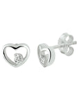 Zilveren oorknoppen hart zirkonia - PSN1329916 - PansiteNederland.nl