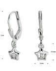 Zilver Gerhodineerd Oorhangers Ster Zirkonia Brisur Haak 1329918 - PansiteNederland.nl