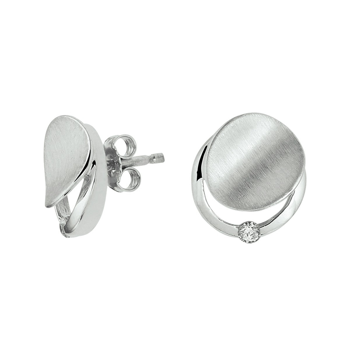 Fantasy Collection Oorbellen zirkonia poli/mat 12 mm zilver