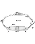 Zilver Gerhodineerd Graveerarmband Hart Plaat 4,0 mm 1329938 - PansiteNederland.nl