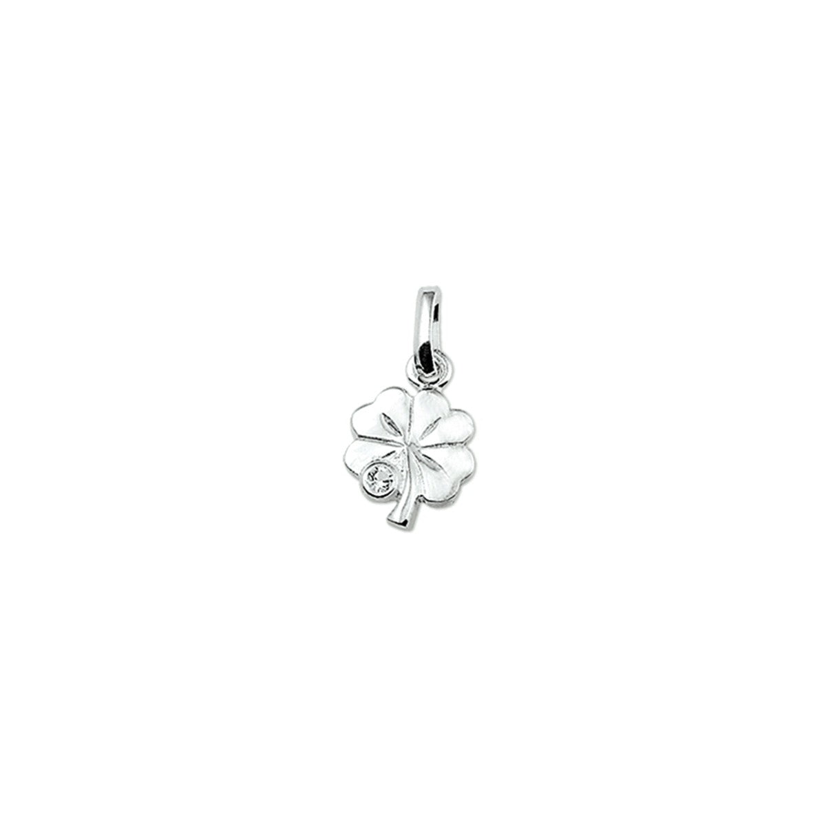 Fantasy Collection Hanger klavertje strass 11 mm zilver