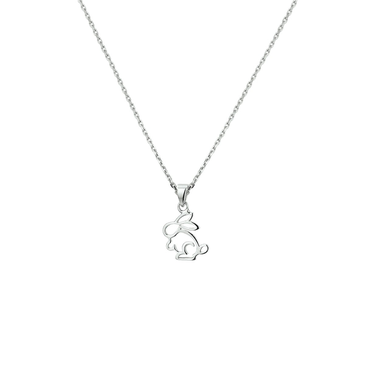 Fantasy Collection Collier konijn 36 + 4 cm zilver