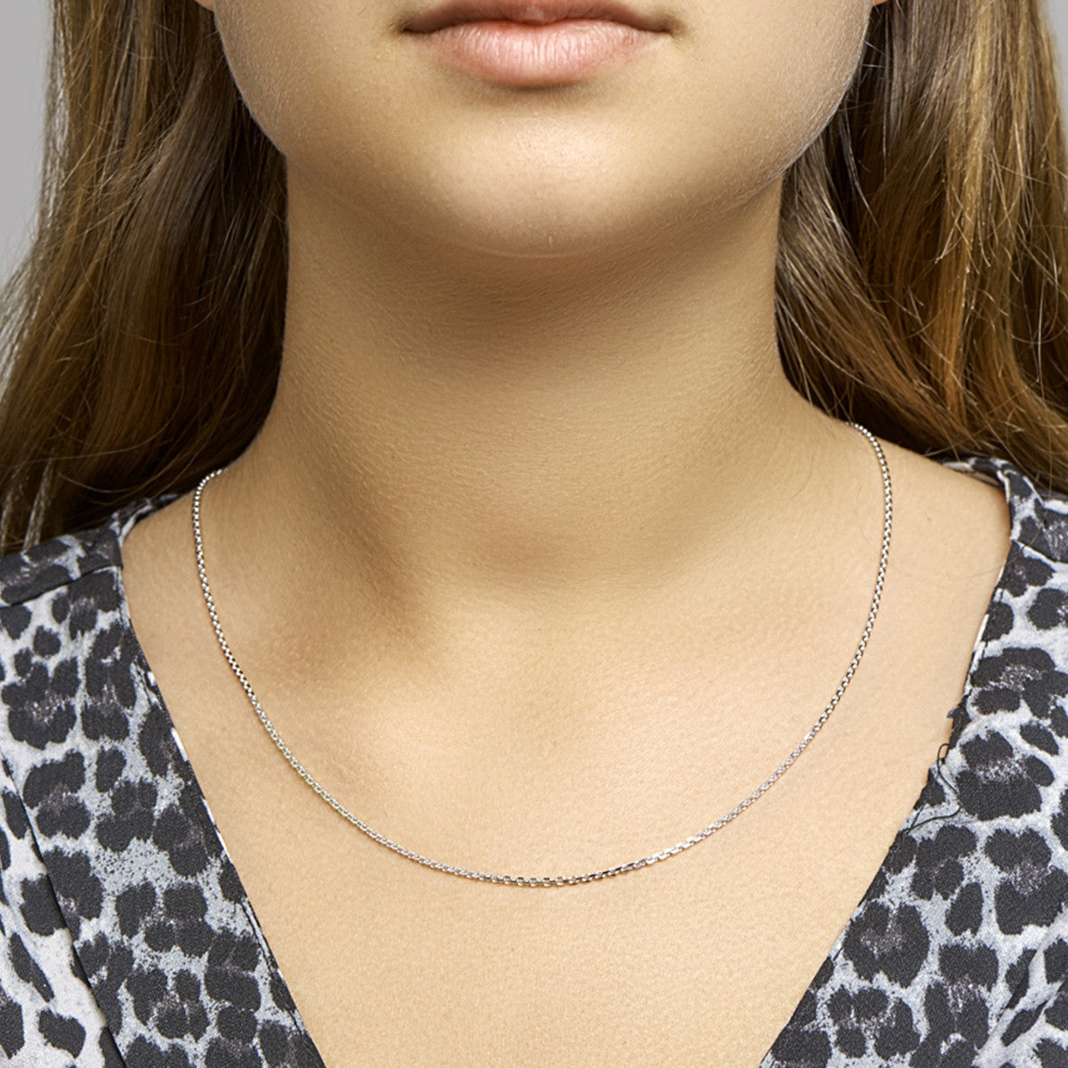Fantasy Collection Collier anker gediamanteerd 1,7 mm zilver