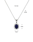 zilver gerhodineerd collier zirkonia en synth. saffier 41+4 cm 1330137 - PansiteNederland.nl