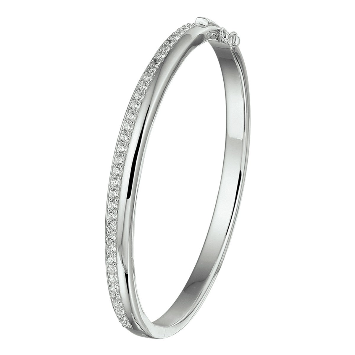 Fantasy Collection Bangle scharnier zirkonia 5,5 x 58,5 mm zilver
