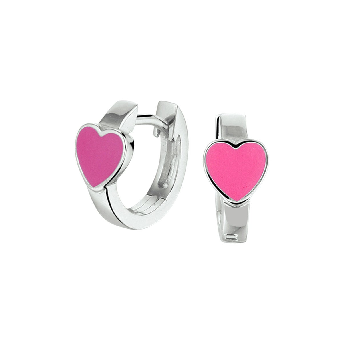Fantasy Collection Oorbellen hart emaille zilver