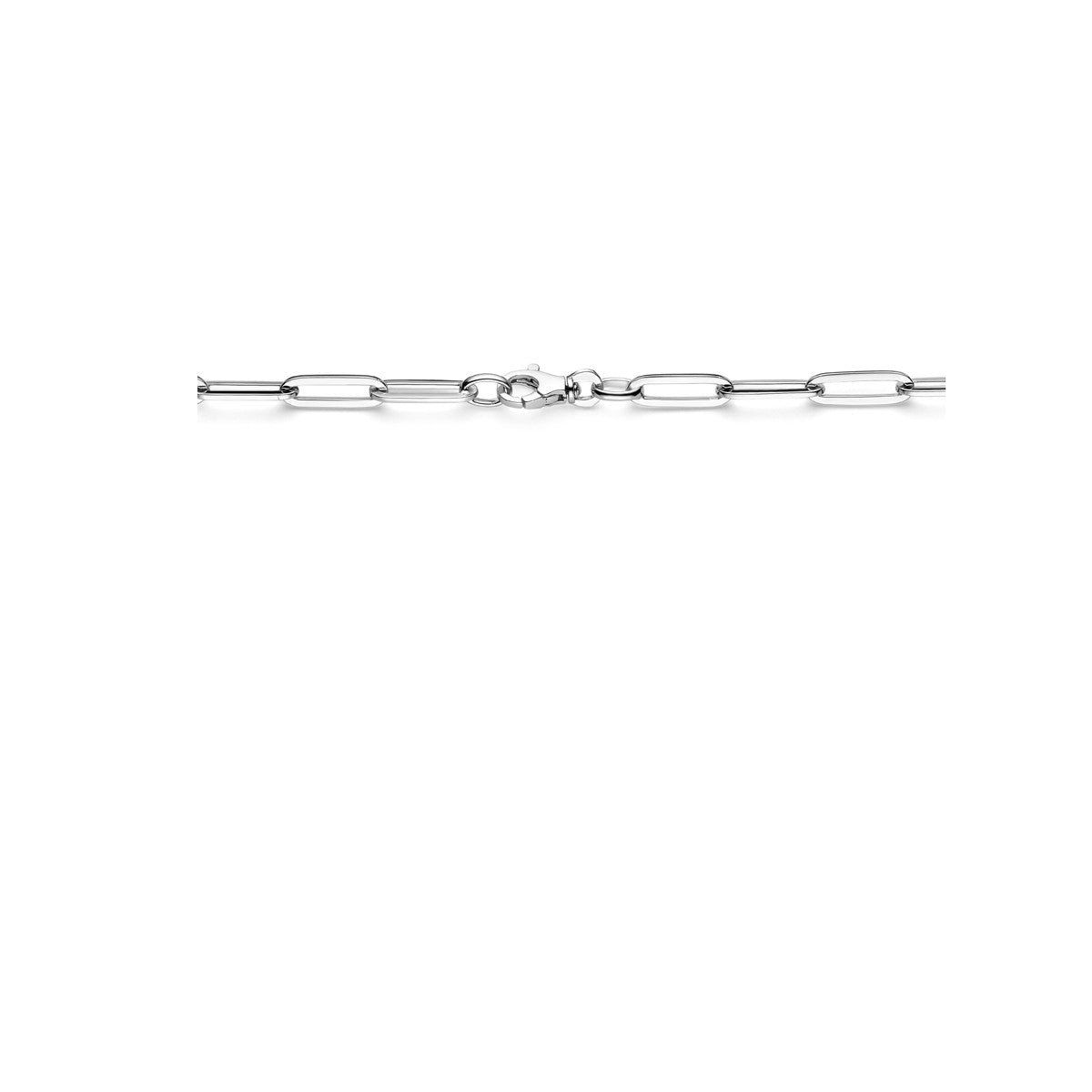 Fantasy Collection Collier paperclip vierkante buis 5,0 mm 45 cm zilver