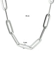 Zilveren collier paperclip vierkante buis 5,0 mm 45 cm 1330168 - PansiteNederland.nl