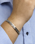 armband gourmette 8,2 mm zilver gerhodineerd - PansiteNederland.nl