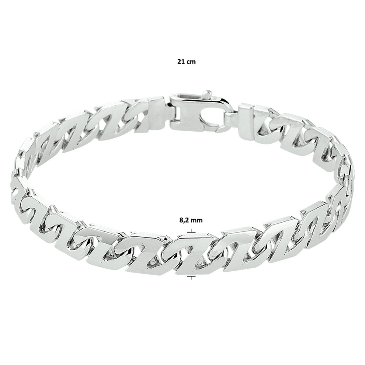 Fantasy Collection Armband gourmette 8,2 mm zilver