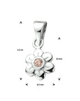 zilver gerhodineerd hanger bloem roze zirkonia 1330245 - PansiteNederland.nl