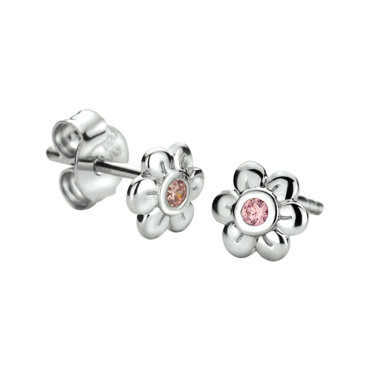 Fantasy Collection Oorbellen bloem roze zirkonia zilver - PSN1330246
