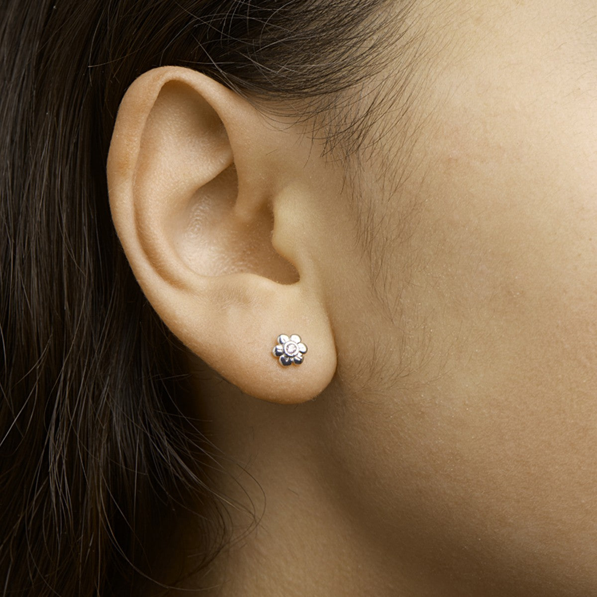 Fantasy Collection Oorbellen bloem roze zirkonia zilver - PSN1330246