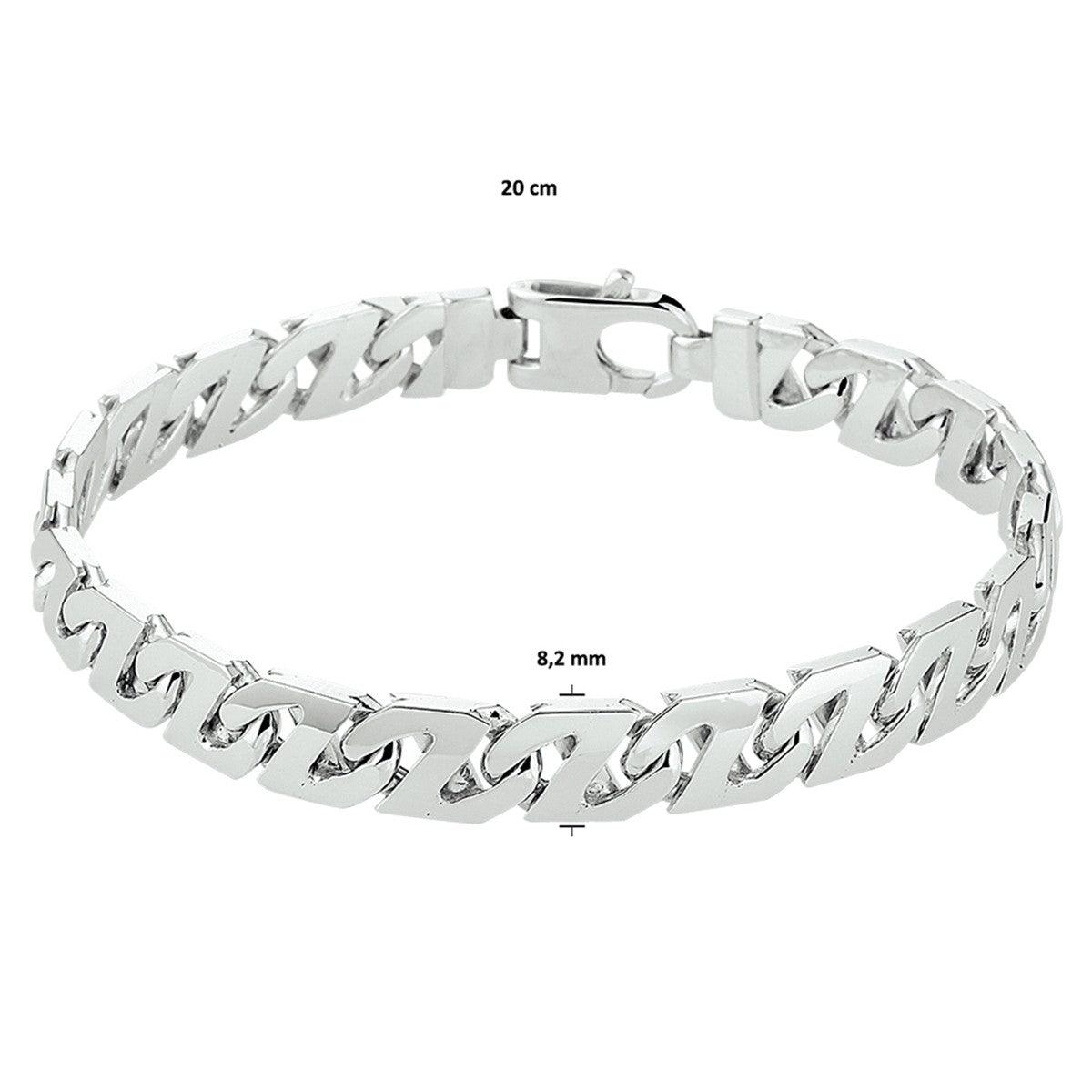 Fantasy Collection Armband gourmette 8,2 mm zilver