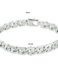 armband gourmette 8,2 mm zilver gerhodineerd - PansiteNederland.nl