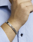 Zilver Gerhodineerd Graveerarmband Gourmette 6-Zijdes Geslepen Plaat 8,5 Mm 21 Cm 1330515 - PansiteNederland.nl