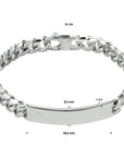 Zilver Gerhodineerd Graveerarmband Gourmette 6-Zijdes Geslepen Plaat 8,5 Mm 21 Cm 1330515 - PansiteNederland.nl