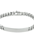 Zilver Gerhodineerd Graveerarmband Gourmette 6-Zijdes Geslepen Plaat 7,0 Mm 20,5 Cm 1330516 - PansiteNederland.nl