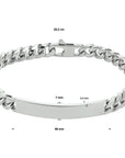 Zilver Gerhodineerd Graveerarmband Gourmette 6-Zijdes Geslepen Plaat 7,0 Mm 20,5 Cm 1330516 - PansiteNederland.nl