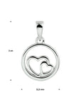 zilver gerhodineerd hanger rondje en harten 1330818 - PansiteNederland.nl