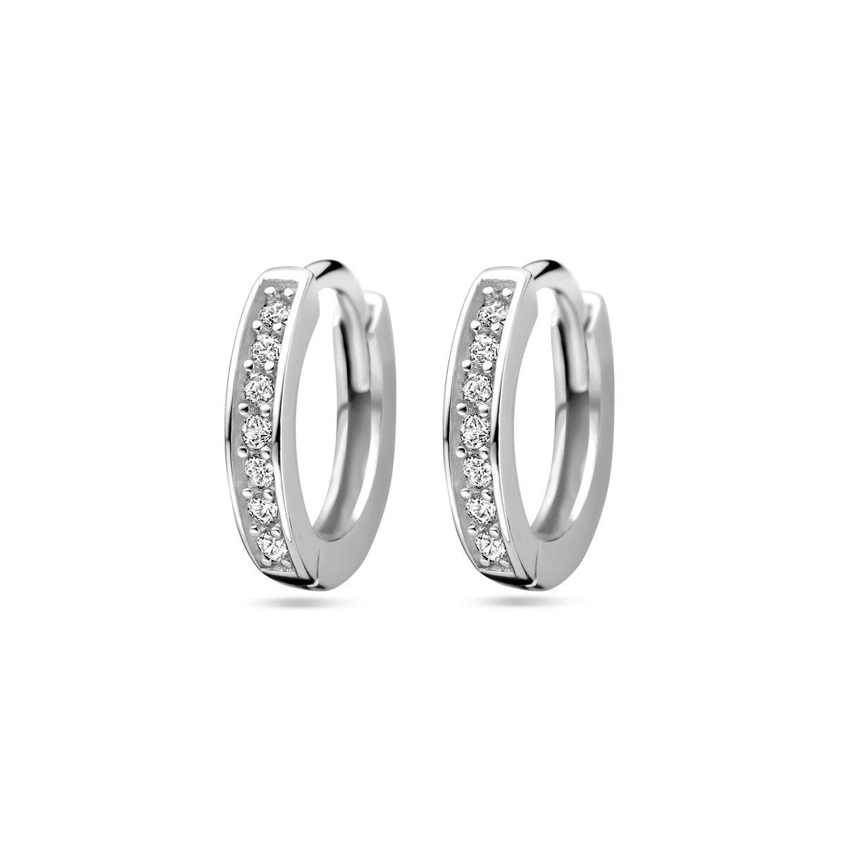 Fantasy Collection Oorbellen zirkonia 9 mm zilver