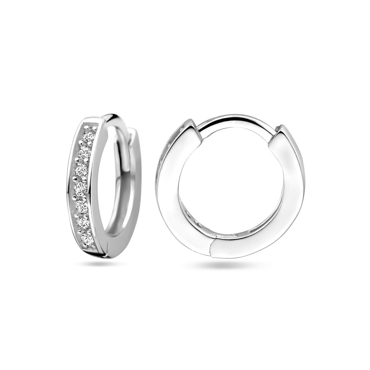 Fantasy Collection Oorbellen zirkonia 9 mm zilver