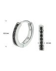 Zilver Gerhodineerd Klapoorringen Zwart Zirkonia 1331371 - PansiteNederland.nl