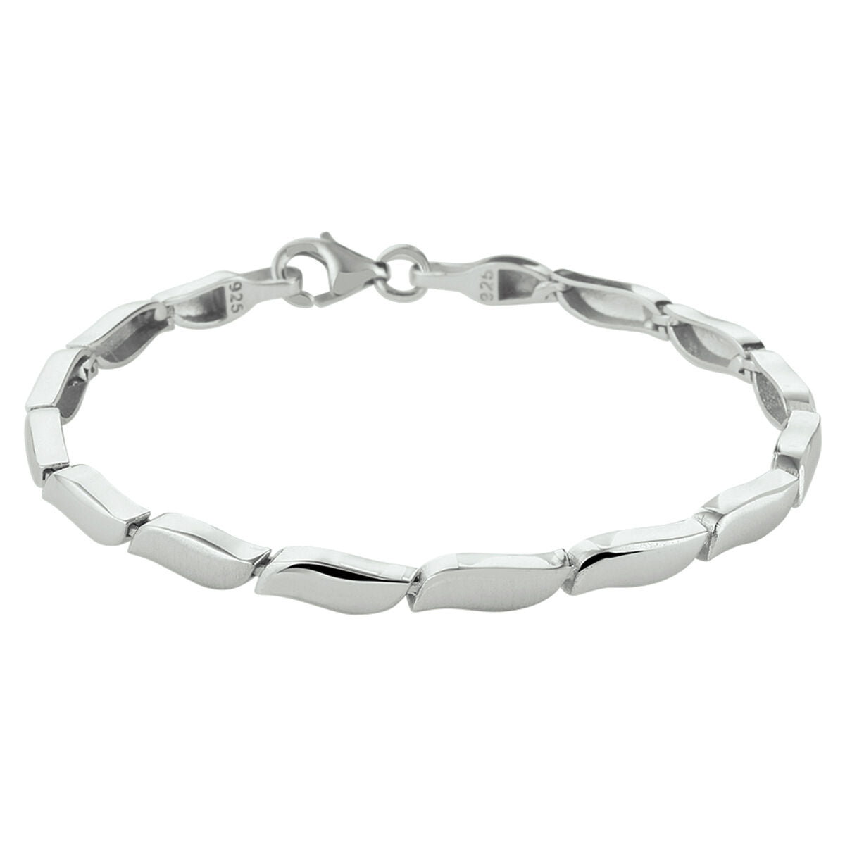 Fantasy Collection Armband poli/mat 4,3 mm 19 cm zilver