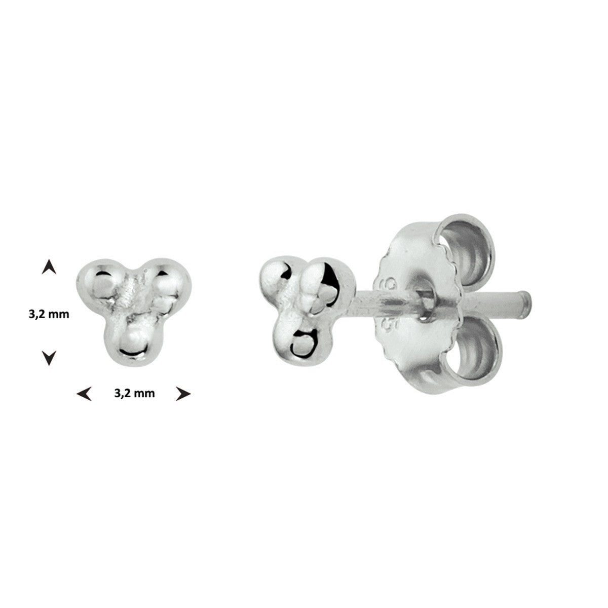 Fantasy Collection Oorbellen bolletjes 3,2 mm zilver
