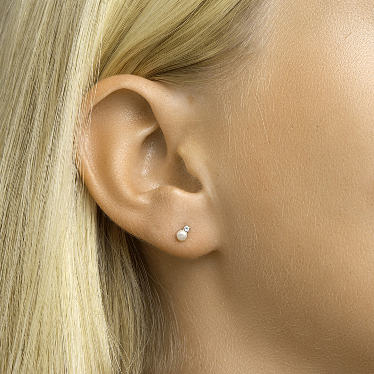 Fantasy Collection Oorbellen parel en zirkonia zilver