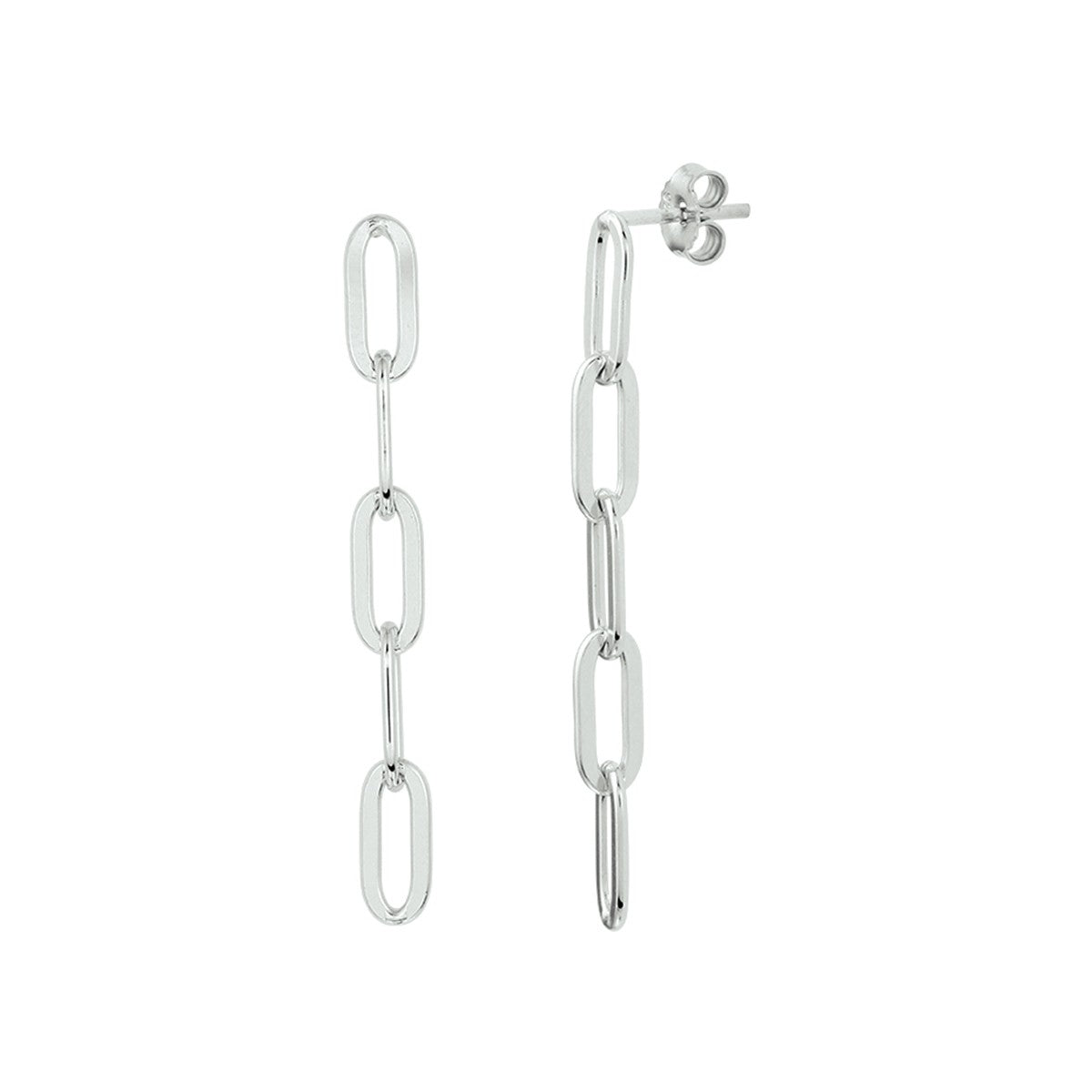 Fantasy Collection Hangende oorbellen paperclip zilver