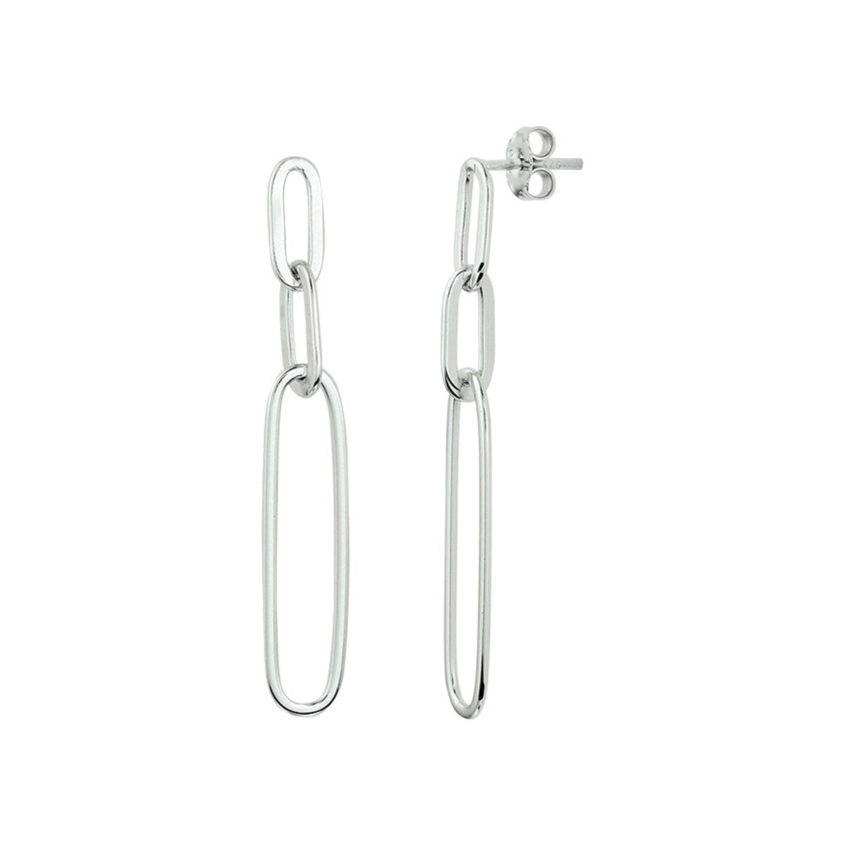 Fantasy Collection Hangende oorbellen paperclip zilver