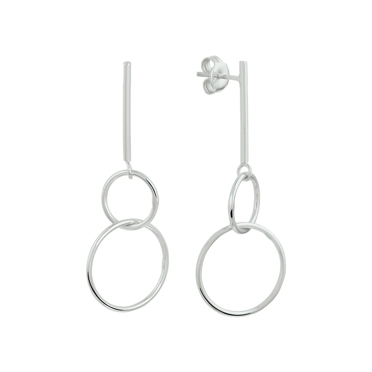 Fantasy Collection Hangende oorbellen rondjes zilver