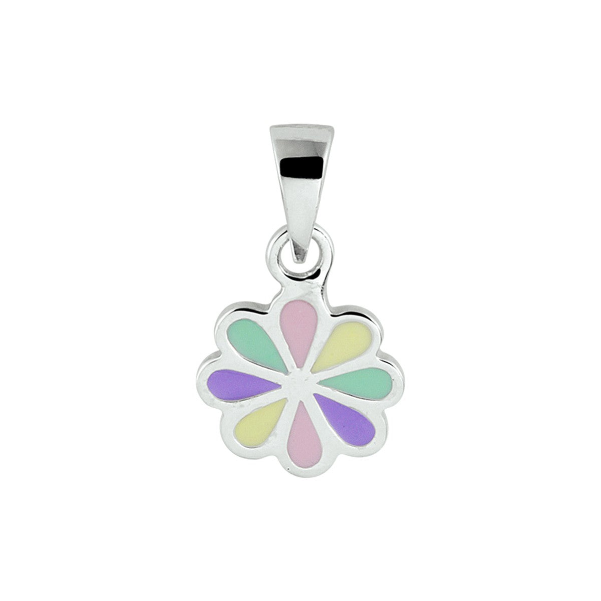 Fantasy Collection Hanger bloem emaille zilver