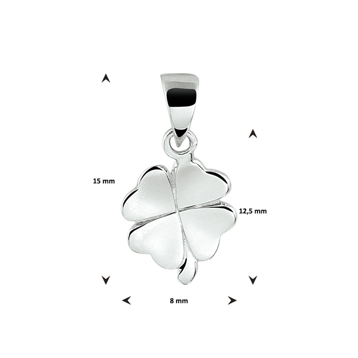 Fantasy Collection Hanger klavertje 10 mm zilver