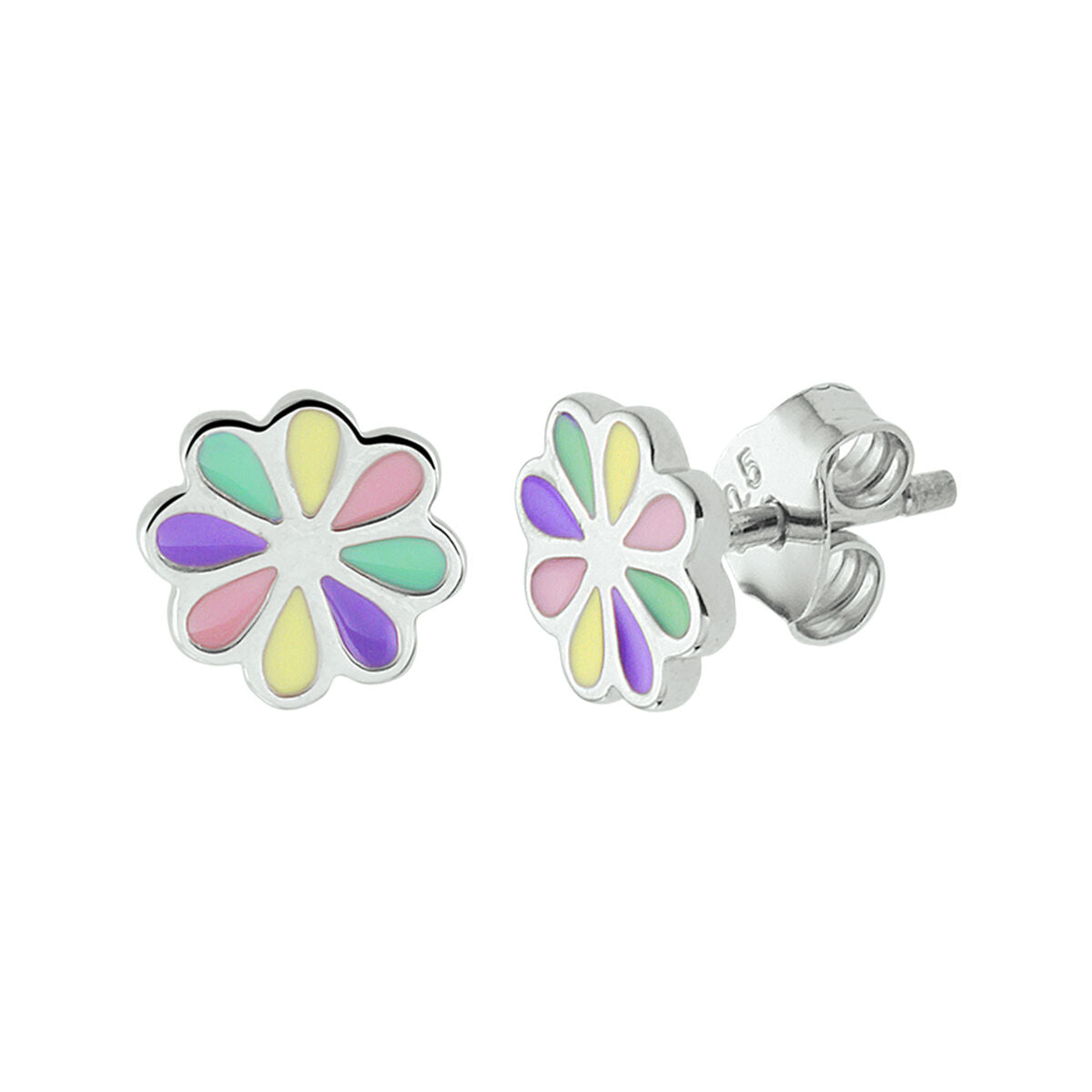 Fantasy Collection Oorbellen bloem emaille zilver - PSN1332037