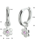 Zilver Gerhodineerd Oorringen Bloem Roze Zirkonia 1332044 - PansiteNederland.nl