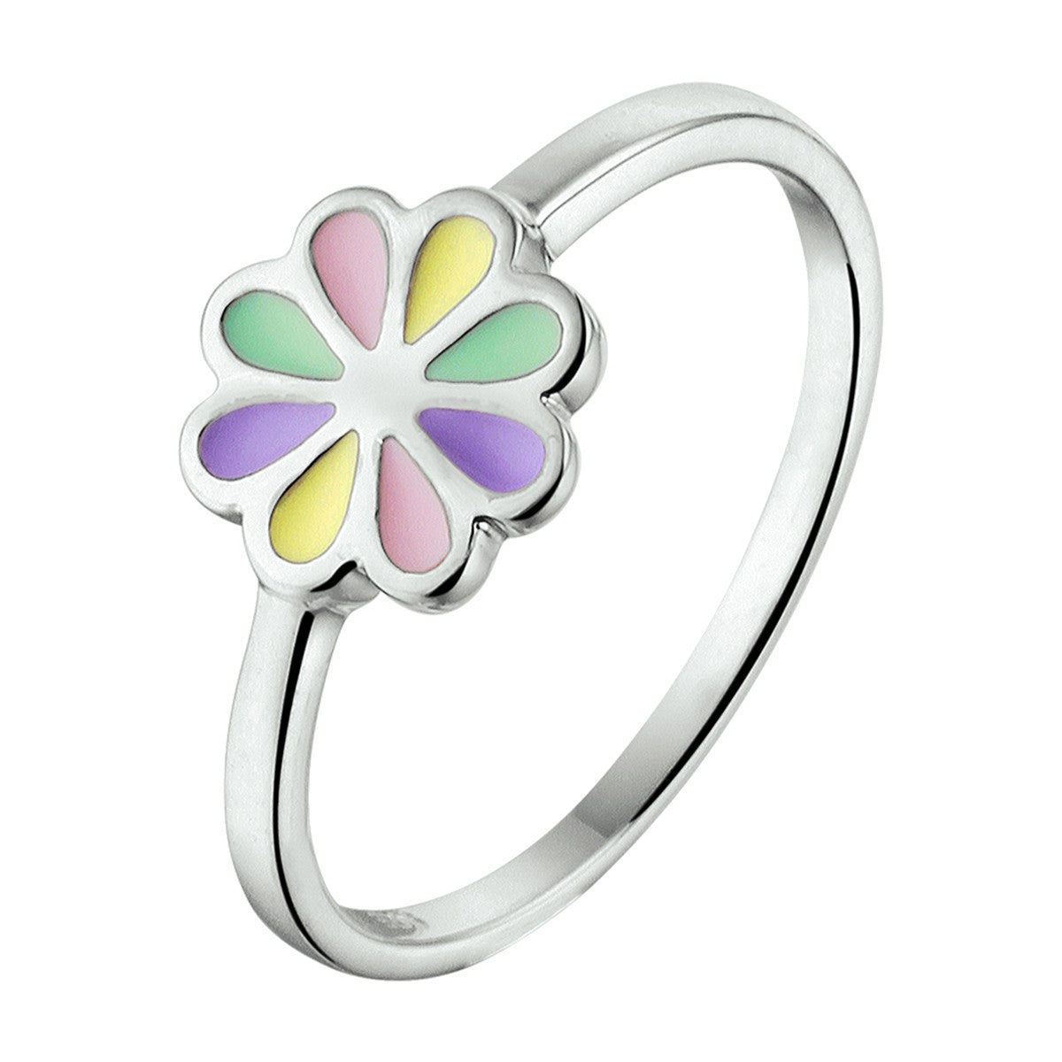 Fantasy Collection Ring bloem emaille zilver