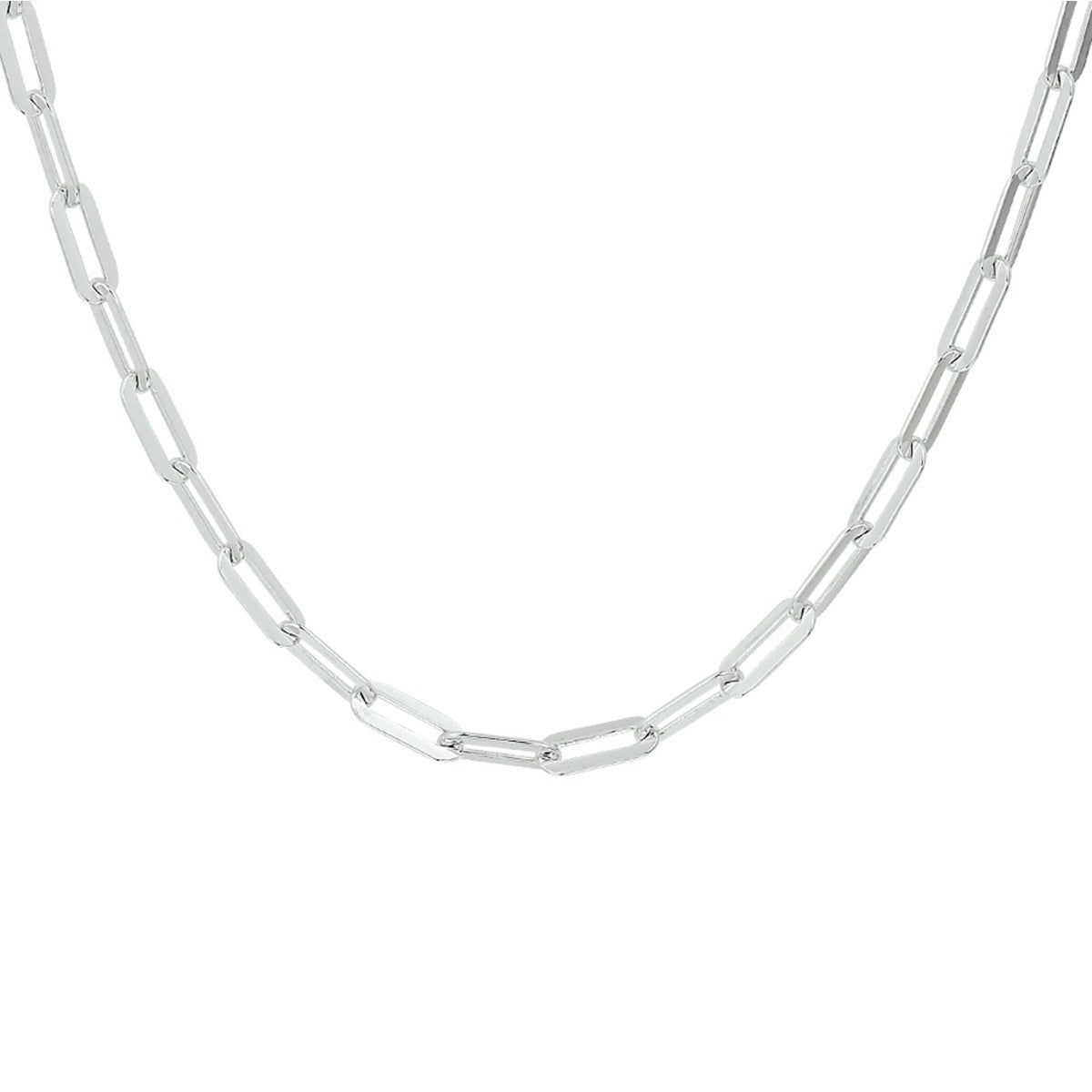 Fantasy Collection Collier paperclip platte buis 3,8 mm 41 + 4 cm zilver
