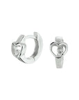 Zilver Gerhodineerd Klapoorringen Hart Zirkonia 1332215 - PansiteNederland.nl