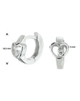 Zilver Gerhodineerd Klapoorringen Hart Zirkonia 1332215 - PansiteNederland.nl