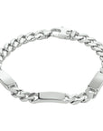 Zilver Gerhodineerd Graveerarmband Gourmette 6-Zijdes Geslepen Plaat 7,0 mm 1332226 - PansiteNederland.nl