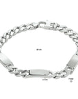 Zilver Gerhodineerd Graveerarmband Gourmette 6-Zijdes Geslepen Plaat 7,0 mm 1332226 - PansiteNederland.nl