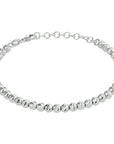 Zilver Gerhodineerd Armband Bolletjes Gediamanteerd 4,0 Mm 16 + 3 Cm 1332247 - PansiteNederland.nl