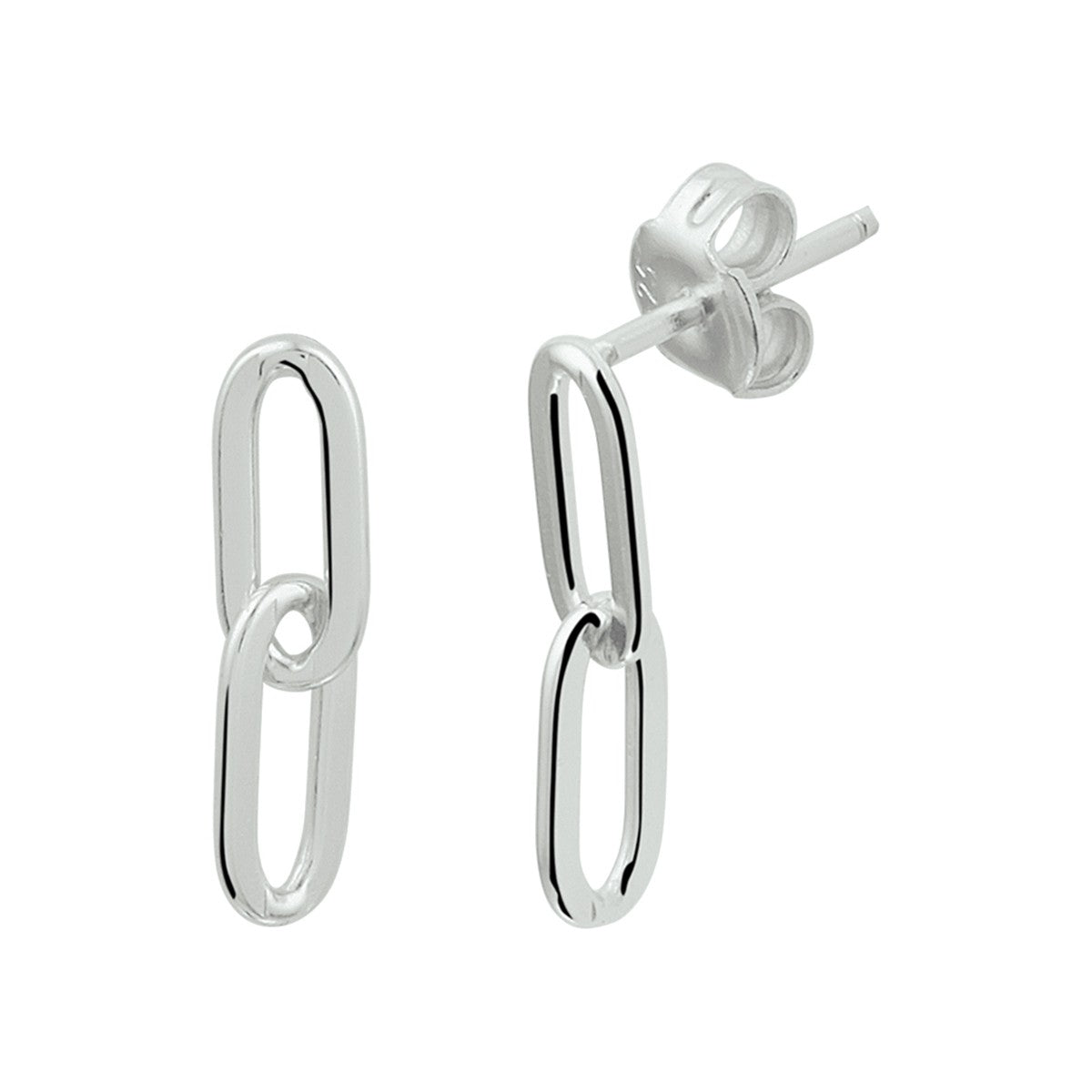 Fantasy Collection Hangende oorbellen paperclip zilver