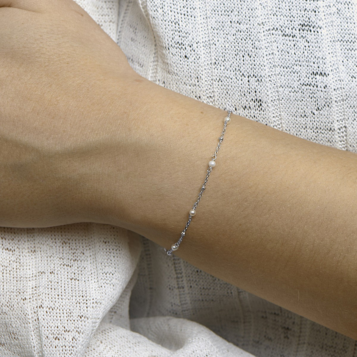 Fantasy Collection Armband parel 16,5 + 2 cm zilver