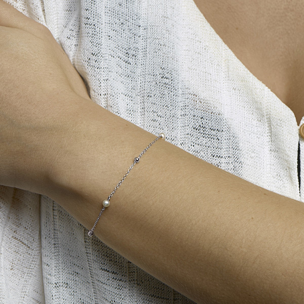 Fantasy Collection Armband parel 16,5 + 2 cm zilver