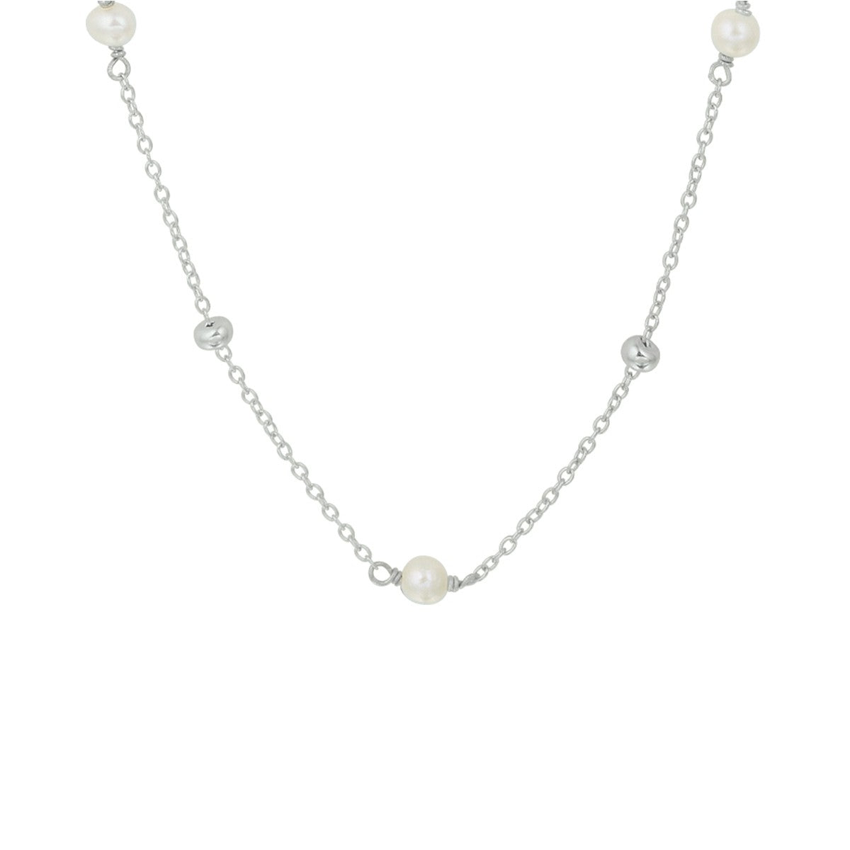 Fantasy Collection Collier parel 41 + 4 cm zilver